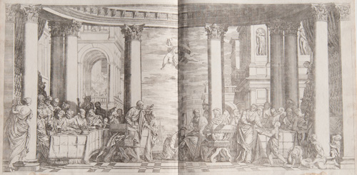 Veronese etching from 1682 The Feast in the House of Simon the Pharisee